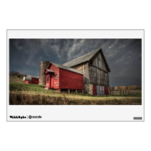 Farms  Red Wooden Barn in Michigan Wall Decal