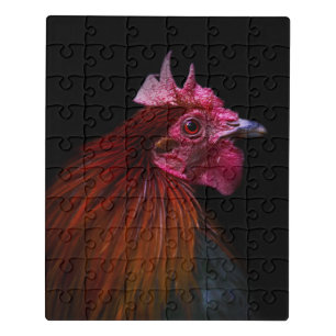 Farms Rooster Head Shot Jigsaw Puzzle