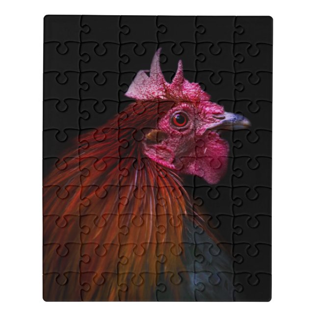 Farms | Rooster Head Shot Jigsaw Puzzle (Puzzle Vertical)