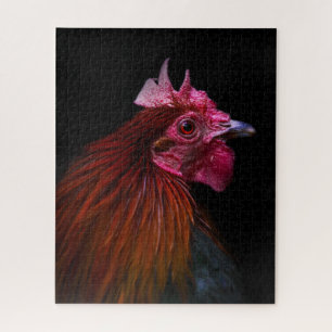 Farms Rooster Head Shot Jigsaw Puzzle