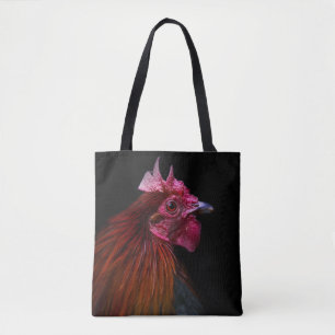 Farms   Rooster Head Shot Tote Bag