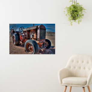 Farms Rusty Antique Tractor Foam Board