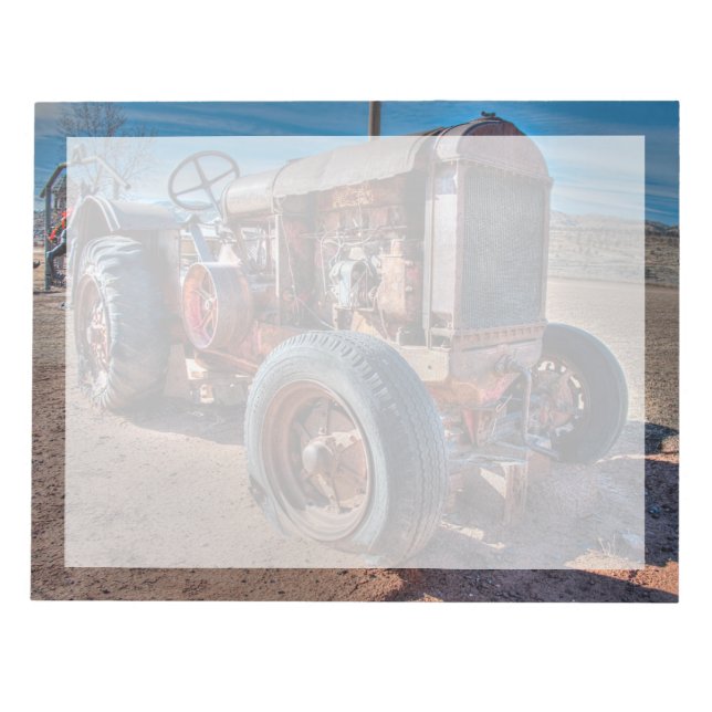 Farms | Rusty Antique Tractor Notepad (Front)