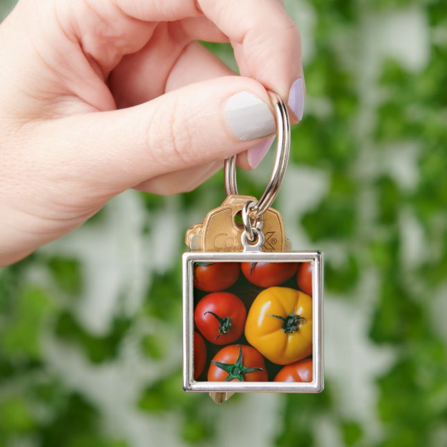 Farms | Shiny Red & Yellow Tomatoes Keychain (Hand)