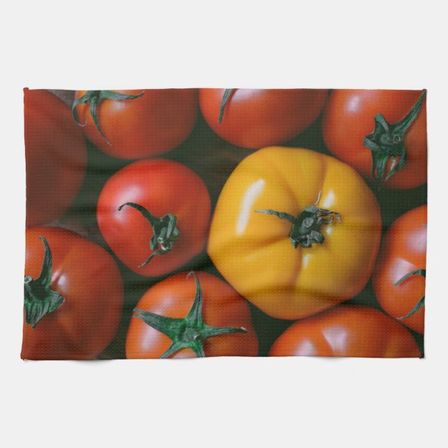 Farms | Shiny Red & Yellow Tomatoes Kitchen Towel (Horizontal)