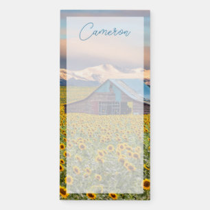 Farms   Sunflower Field Magnetic Notepad