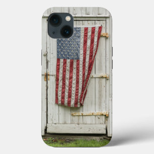 Farms   White Barn Door With American Flag iPhone 13 Case
