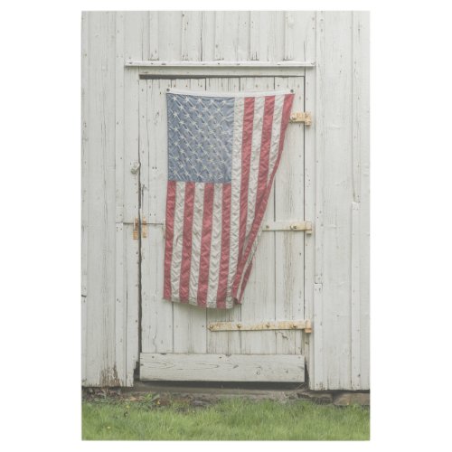 Farms  White Barn Door With American Flag Gallery Wrap