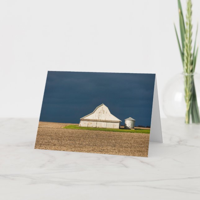 Farms | White Barn & Silo Card (Front)