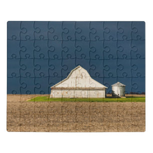 Farms White Barn & Silo Jigsaw Puzzle
