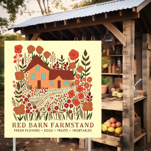 FARMSTAND Farmers Market Eggs Flowers Farmhouse Sign