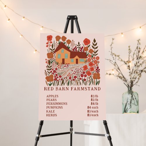FARMSTAND Farmers Market PRICE LIST Farmhouse Foam Board