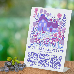 FARMSTAND Farmers Market SCAN TO PAY QR Farmhouse Pedestal Sign