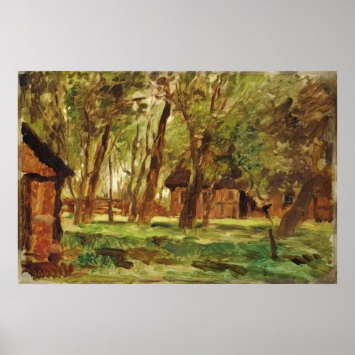 Farmstead under Trees Poster