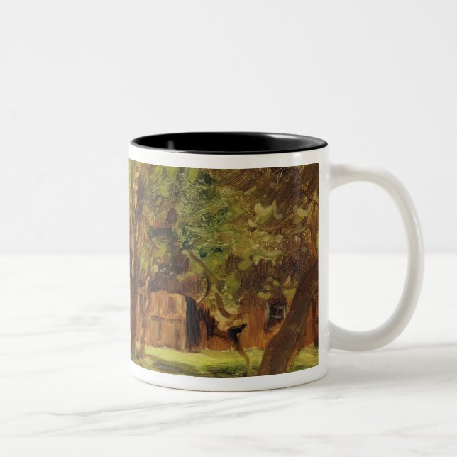 Farmstead under Trees Two-Tone Coffee Mug (Right)