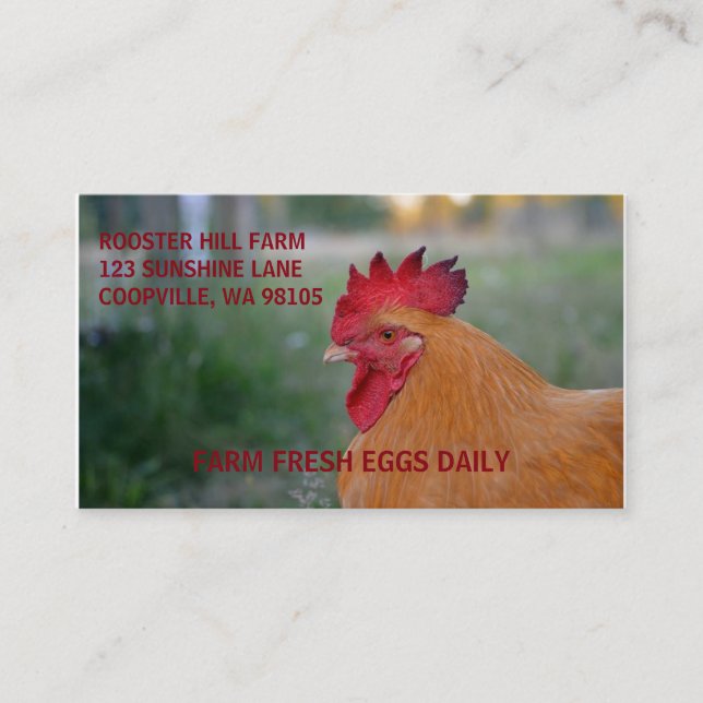 FARMSTYLE ROOSTER BUSINESS CARDS (Front)