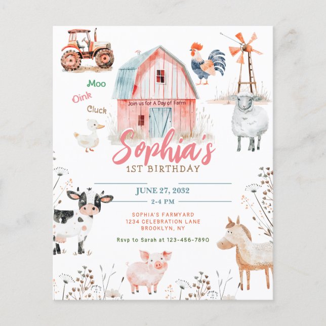 Farmtastic Barnyard Animals Kids Birthday (Front)