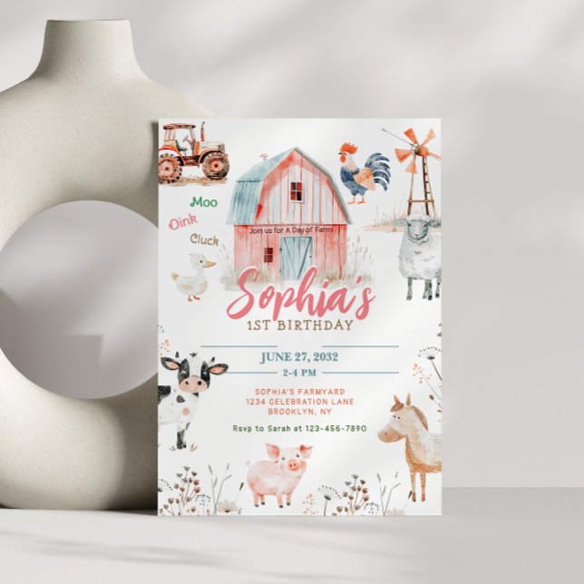 Farmtastic Barnyard Animals Kids Birthday Invitation (Creator Uploaded)