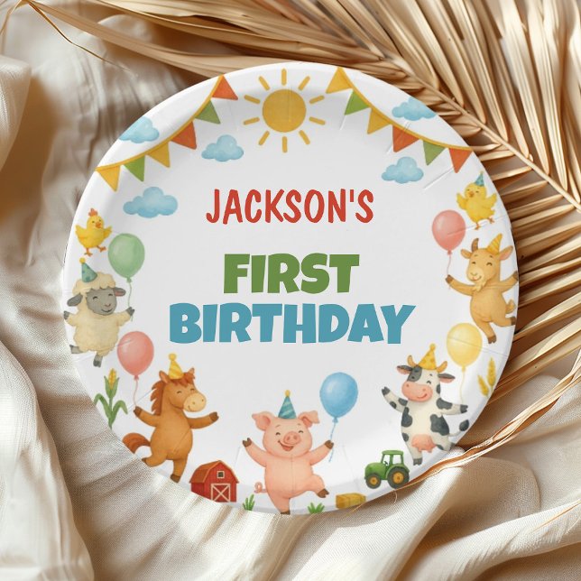 Farmyard Animals Birthday Party Paper Plates (Creator Uploaded)