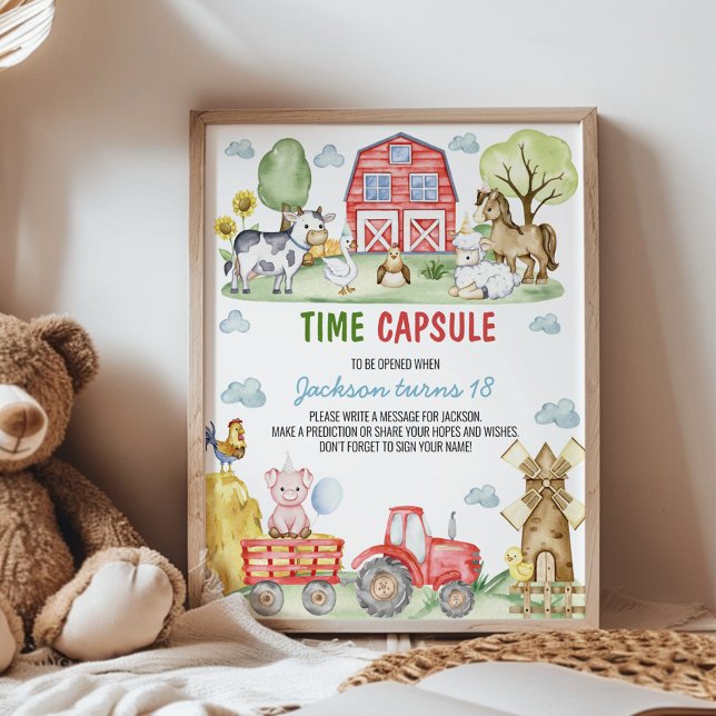 Farmyard Animals Birthday Party Time Capsule Sign (Creator Uploaded)