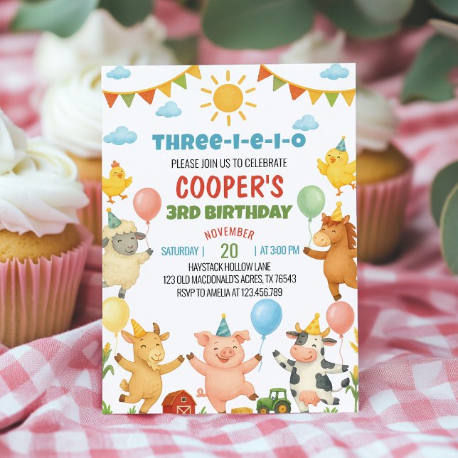 Farmyard Animals Kids Birthday Party Invitation (Creator Uploaded)