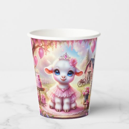 Farmyard Babies Birthday _ Sweet Baby Goat Pink Paper Cups