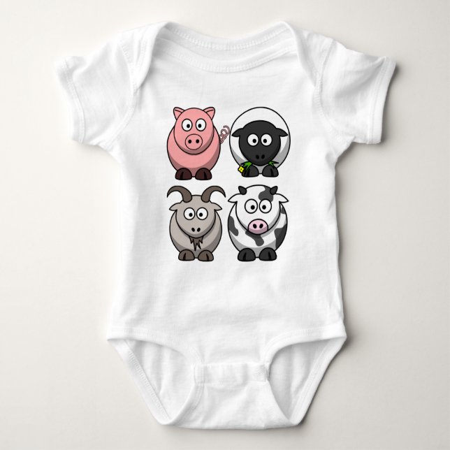 Farmyard / Barnyard Animals  /Creeper Baby Bodysuit (Front)