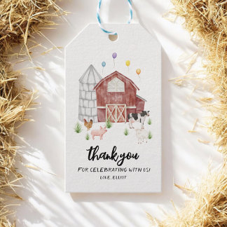 Farmyard Barnyard Farm Animals Birthday Party Gift Tags