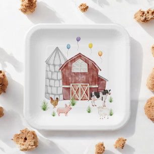 Farmyard Barnyard Farm Animals Birthday Party Paper Plates