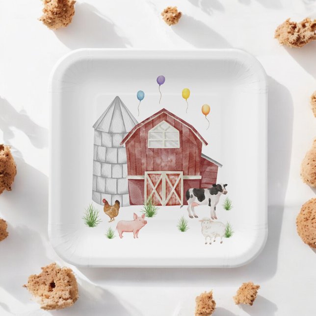Farmyard Barnyard Farm Animals Birthday Party Paper Plates (Creator Uploaded)