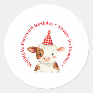 Farmyard Birthday Favor Bag Seal Editable