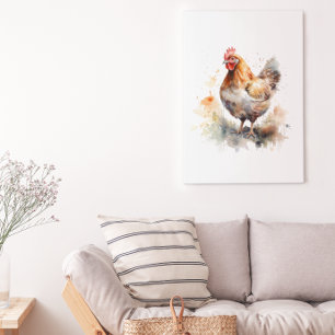 Farmyard Charm: Watercolor Chicken Art