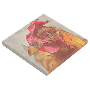 Farmyard Chicken Portrait Black Outline Art