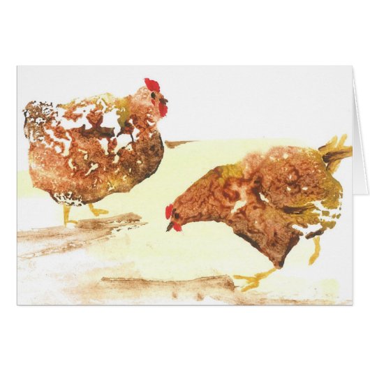 Farmyard chickens cards (Front Horizontal)