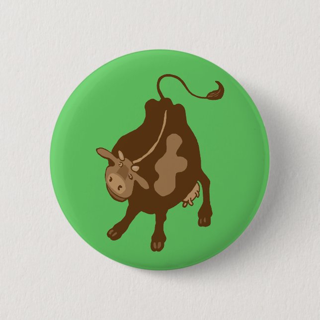 farmyard cow pinback button (Front)