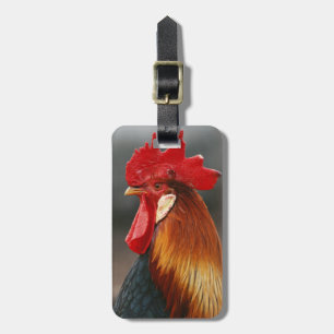 Farmyard Domestic Rooster Luggage Tag