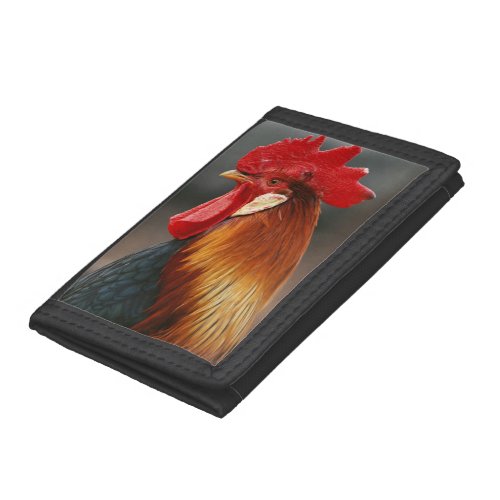 Farmyard Domestic Rooster Trifold Wallet