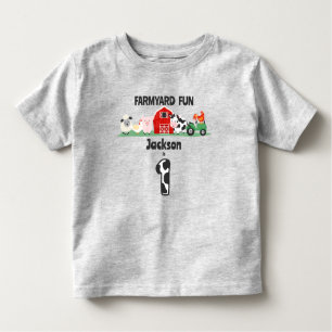 Farmyard Fun 1st Birthday Farm Animal Birthday  Toddler T-shirt