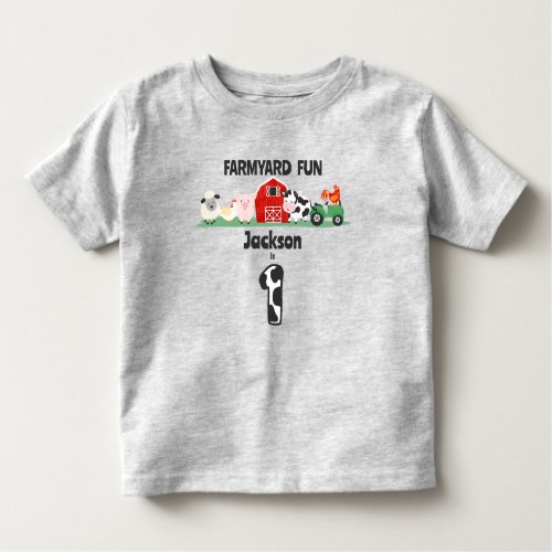 Farmyard Fun 1st Birthday Farm Animal Birthday  Toddler T_shirt