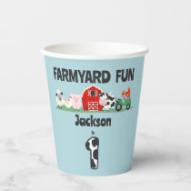 Farmyard Fun 1st Birthday Farm Animal Kids Paper Cups