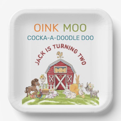 Farmyard Fun _ Customizable Paper Plate