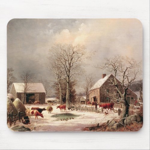 Farmyard in Winter Mouse Pad