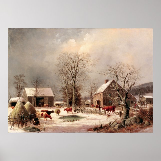 Farmyard in Winter Poster (Front)