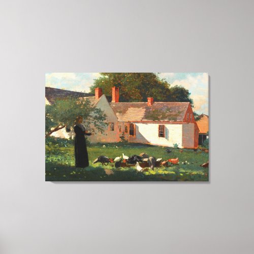 Farmyard Scene ca 18721874 by Winslow Homer Canvas Print