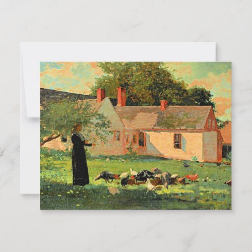Farmyard Scene famous artwork by Winslow Homer Card