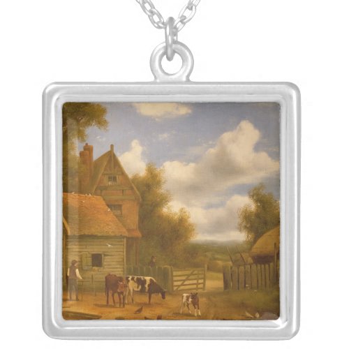 Farmyard Scene Silver Plated Necklace