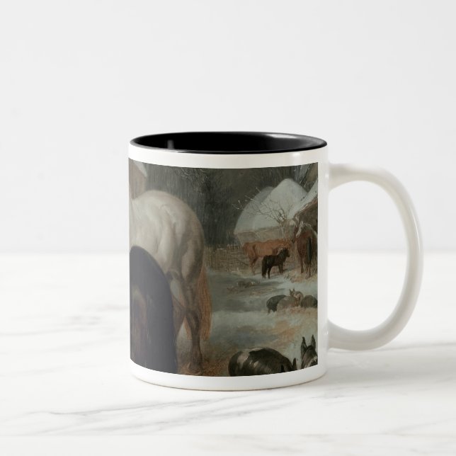 Farmyard Scene Two-Tone Coffee Mug (Right)