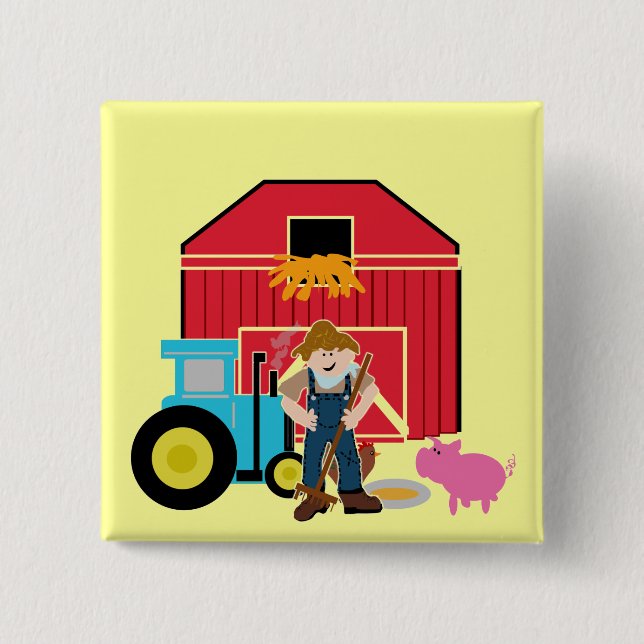 Farmyard Tshirts and Gifts Button (Front)