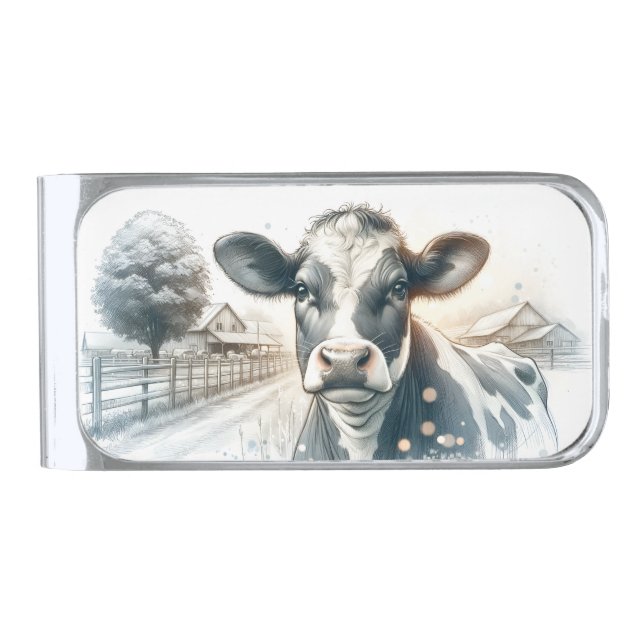 Farmyard Whispers Silver Finish Money Clip (Front)