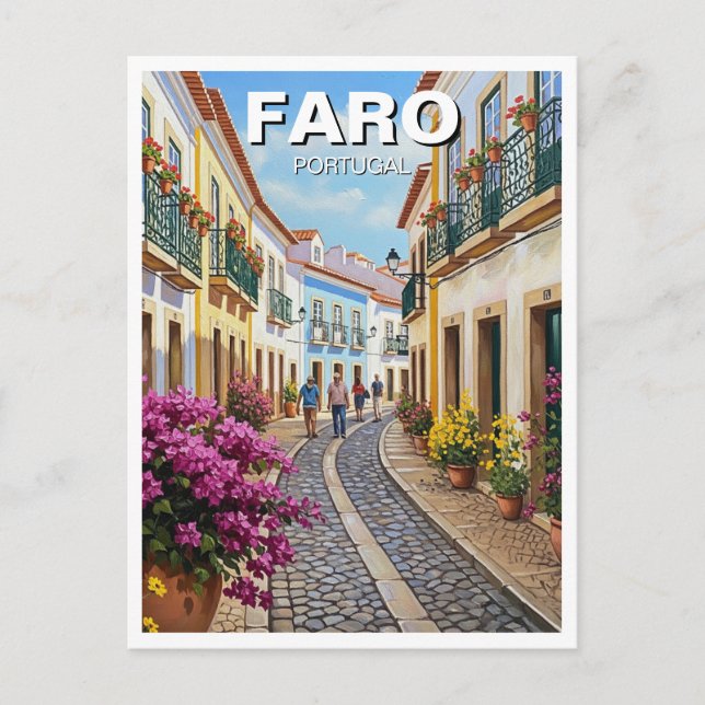 Faro Portugal Algarve Travel Postcard (Front)
